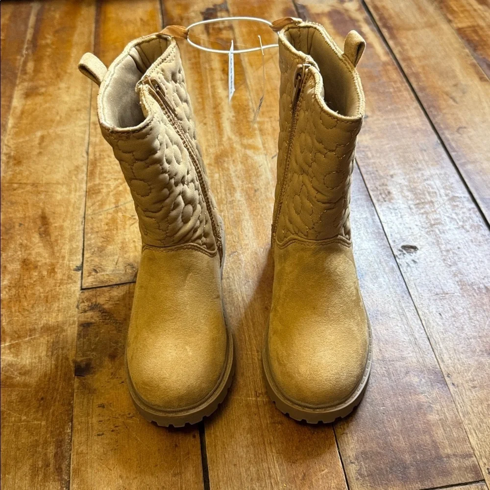Old Navy Tan Quilted Boots spiced saffron tall boot size 10 new never worn